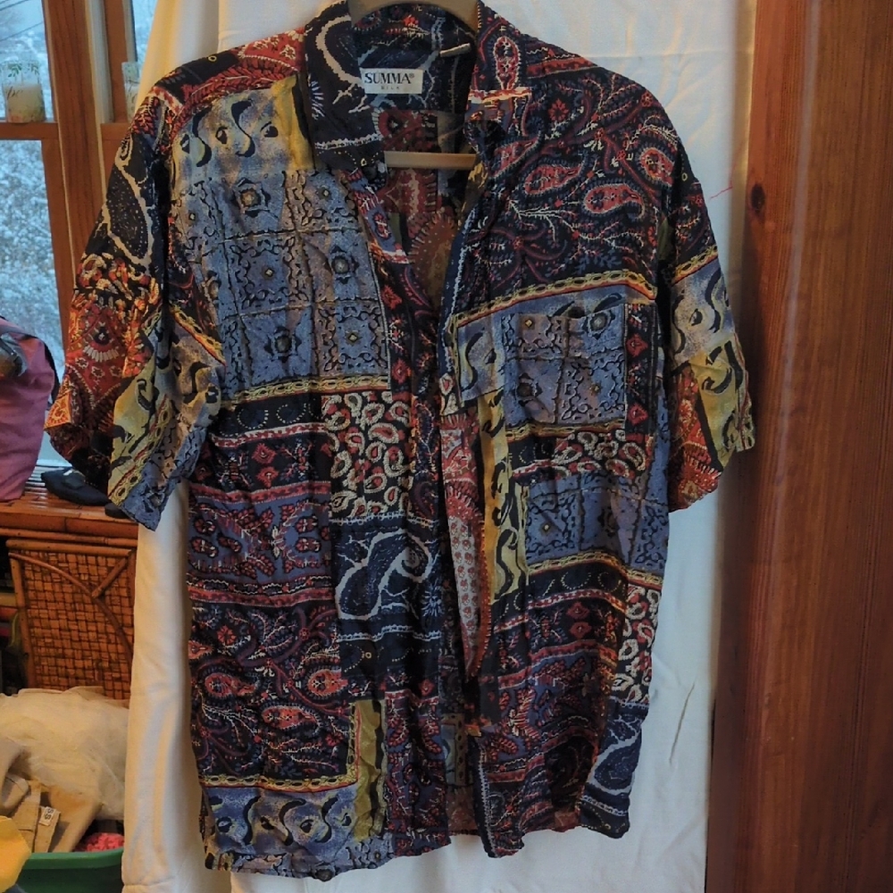 Silk Vintage Button Down Shirt